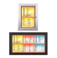 Outdoor Enclosed Menu Cases with Lights for 8 1/2" x 11" Portrait Menu Sizes