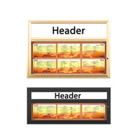 Outdoor Enclosed Menu Cases with Header & Lights for 8 1/2" x 14" Portrait Menu Sizes (Radius Edge)