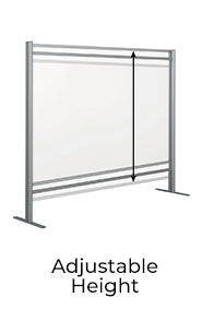 31.5" W x 39.4" H Adjustable Aluminum Frame Acrylic Countertop Sneeze Guard