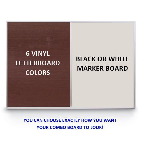 36" x 24" LETTER BOARD MAGNETIC MARKER COMBO BOARD