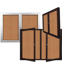 48x48 Indoor Wall Bulletin Board Display Case with Two Doors | Modern Safe, Sleek Radius Edge Metal Cabinet Design