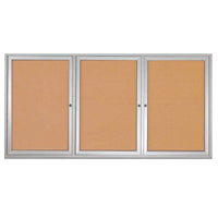 84 x 48 INDOOR Enclosed Bulletin Boards with Lights (3 DOORS)