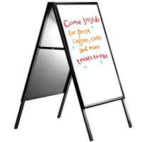 A-Board Dry Erase Whiteboard 22x28 Black A-Frame Sidewalk Sign Holder