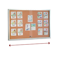 60 x 24 Indoor Enclosed Bulletin Cork Boards with Sliding Glass Doors