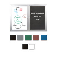 Enclosed 2-Door Outdoor Combo Board 60x30 | Changeable Vinyl Letter Board & Dry Erase Marker Board