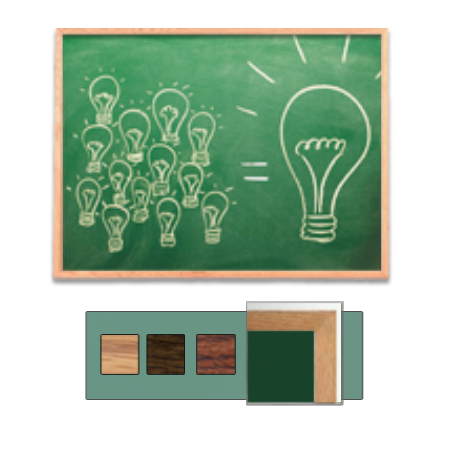 Value Line 12x24 GREEN Chalk Board with Wood Frame in 3 Finishes