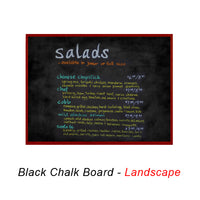 VALUE LINE 11x14 BLACK CHALK BOARD with WOOD FRAME BORDER (SHOWN IN LANDSCAPE ORIENTATION)