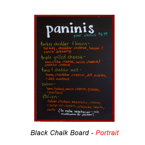 VALUE LINE 11x14 BLACK CHALK BOARD with WOOD FRAME BORDER (SHOWN IN PORTRAIT ORIENTATION)