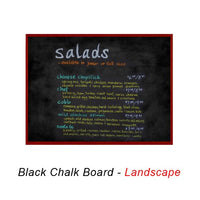 VALUE LINE 12x18 BLACK CHALK BOARD with WOOD FRAME BORDER (SHOWN IN LANDSCAPE ORIENTATION)