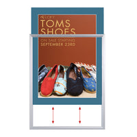 TOP LOADER SIGN FRAME 10" x 20" WITH 2" WIDE MAT BOARD (SHOWN IN SILVER WITH NEWPORT BLUE MAT BOARD)