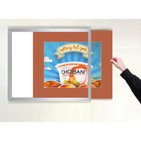 SIDE LOADER SIGN FRAME 12" x 36" (SHOWN IN SILVER WITH RUST 4" WIDE MATBOARD)