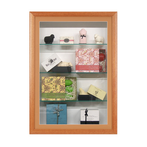 SwingFrame Wood Frame Shadow Boxes 12" Deep, with Adjustable Shelves and LED Lighting 25+ Sizes