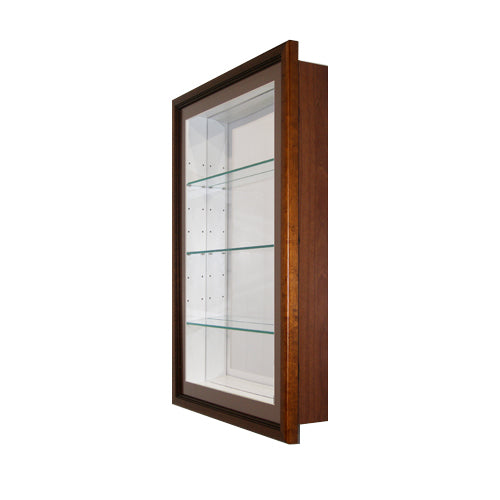 SwingFrame Wood Frame Shadow Boxes 12" Deep, with Adjustable Shelves and LED Lighting 25+ Sizes