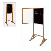 ENCLOSED & LOCKABLE DOUBLE PEDESTAL 24 x 36 LETTER BOARD (OAK WOOD)