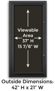 14" x 11" Landscape 3 Stacked Menu Size Outdoor Enclosed Magnetic Restaurant Menu Case