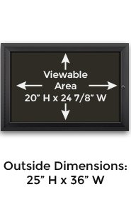 14" x 8 1/2" Landscape 4 Square Menu Size Outdoor Enclosed Magnetic Restaurant Menu Case