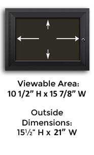 14" x 8 1/2" Landscape Single Menu Size Outdoor Enclosed Magnetic Restaurant Menu Case