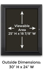 17" x 11" Landscape 2 Stacked Menu Size Outdoor Enclosed Magnetic Restaurant Menu Case