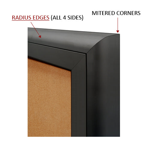 RADIUS EDGES WITH MITERED CORNERS (SHOWN IN BLACK) 