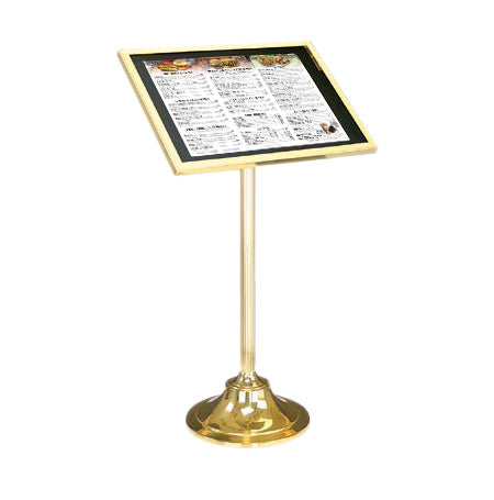 SOLID BRASS Ultra Luxury 29x20 Tilted Menu Stand | Landscape Frame