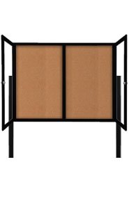 Outdoor Lockable Bulletin Board 2 Door Free Standing