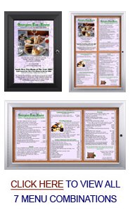 Indoor Menu Cases for 11" x 17" Portrait Menu (Radius Edge) Sizes