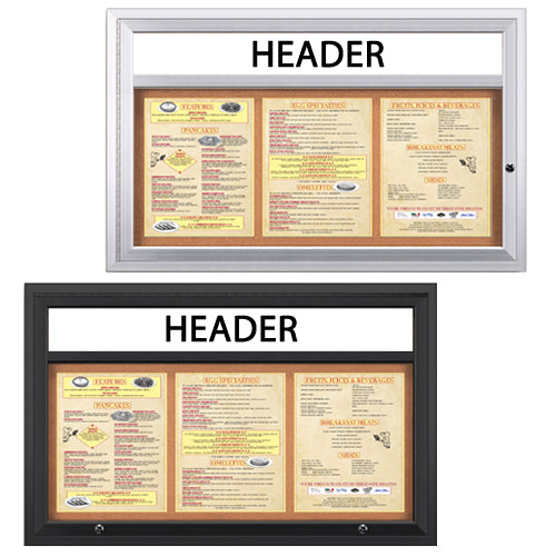 MENU CASE SHOWN: 11 x 14 MENUS (3) ACROSS | AVAILABLE IN SILVER, BLACK, DARK BRONZE & GOLD