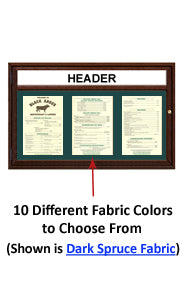 Indoor Enclosed Menu Cases with Header for 11" x 17" Portrait Menu Sizes