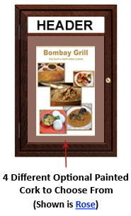 Indoor Enclosed Menu Cases with Header for 8 1/2" x 14" Portrait Menu Sizes