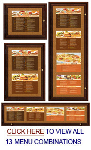 Indoor Enclosed Wood Menu Cases for 8 1/2" x 11" Menu Sizes