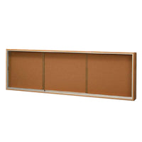 Indoor Sliding Glass Enclosed Bulletin Boards with Classic Wood Framed Display Case in 20+ Sizes