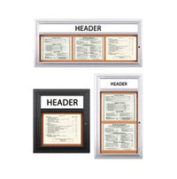 Indoor Enclosed Menu Cases with Header for 11" x 14" Landscape Menu (Radius Edge) Sizes