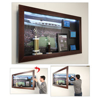 ENCLOSED 3 INCH WOOD LED LIGHTED LARGE SHADOWBOXES IN LANDSCAPE POSITION