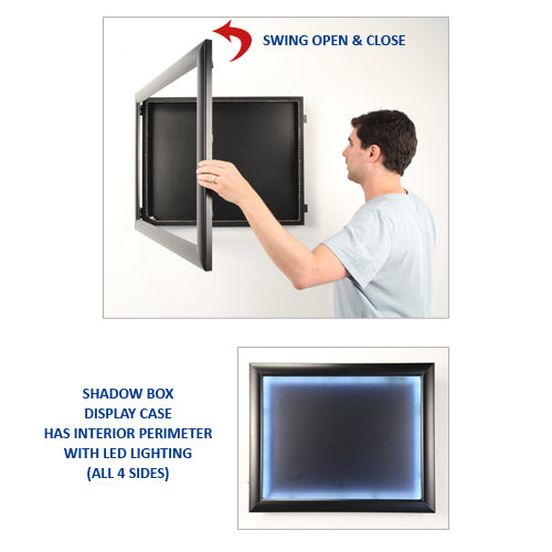 SWINGFRAME SWING-OPEN SHADOW BOX (3" INTERIOR DEPTH with LED LIGHTING)