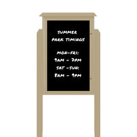 38" x 54" Outdoor Message Center - Magnetic White Dry Erase Board with Posts