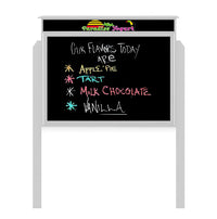 24" x 24"  Outdoor Message Center - Magnetic Black Dry Erase Board with Header and Posts