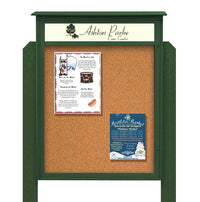 32x48 Standing Outdoor Message Center Information Board with Header | Maintenance Free (Image Not to Scale)