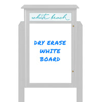 32" x 48" Freestanding Outdoor Message Center - Magnetic White Dry Erase Board with Header