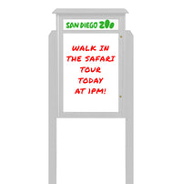 32" x 48" Freestanding Outdoor Message Center - Magnetic White Dry Erase Board with Header