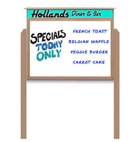 30" x 30" Outdoor Message Center - Magnetic White Dry Erase Board with Header and Posts