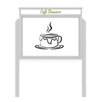 30" x 40" Outdoor Message Center - Magnetic White Dry Erase Board with Header and Posts