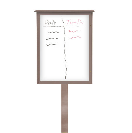 11" x 14"  Outdoor Message Center - Magnetic White Dry Erase Board with Posts