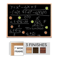 Hardwood Framed 12x84 Magnetic Black Wet Erase Marker Board with Porcelain on Steel Writing Surface