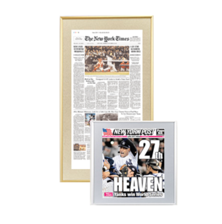 New York Yankees World Series Championship Newspaper Metal Display Frame