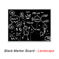 MAGNETIC 12x18 BLACK PORCELAIN DRY ERASE BOARD (SHOWN IN LANDSCAPE ORIENTATION)