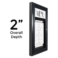 Standard 17" x 30" Black Magnetic Display Case Only 2" Deep