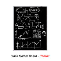 VALUE LINE 12x18 BLACK WET ERASE BOARD (SHOWN IN PORTRAIT ORIENTATION)