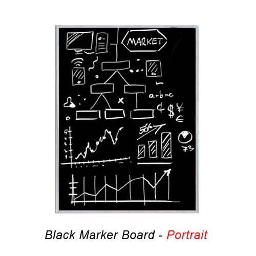 VALUE LINE 12x18 BLACK WET ERASE BOARD (SHOWN IN PORTRAIT ORIENTATION)