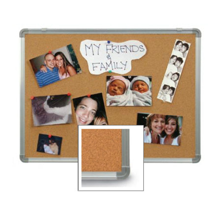 24 x 36 Cork Bulletin Board | Silver Metal Frame w RADIUS CORNERS