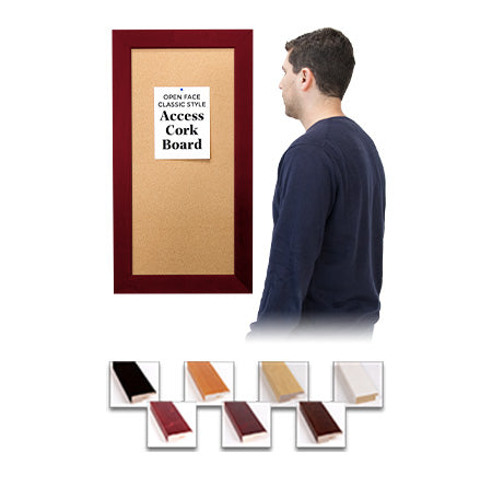 Access Cork Board™ 20x24 Open Face BOLD WIDE WOOD Framed Cork Bulletin Board